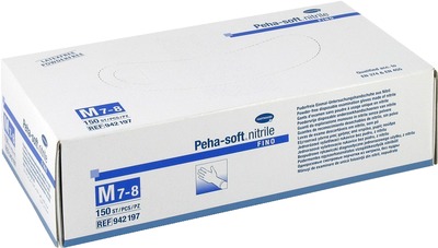 Peha-soft nitrile FINO Untersuchungshandschuhe unsteril puderfrei Größe M 150 St Handschuhe