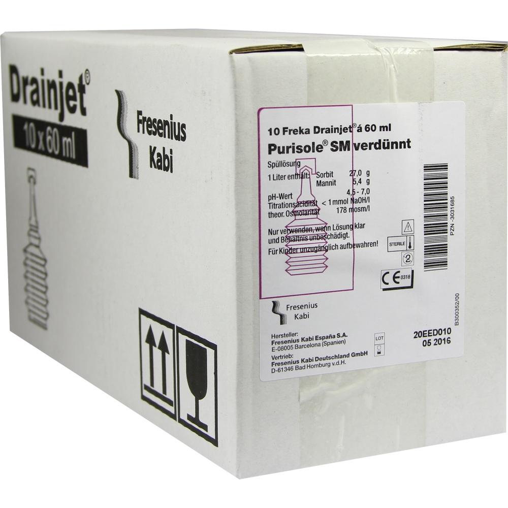 FREKA DRAINJET Purisole SM verdünnt Spüllösung  10X60 ml Lösung