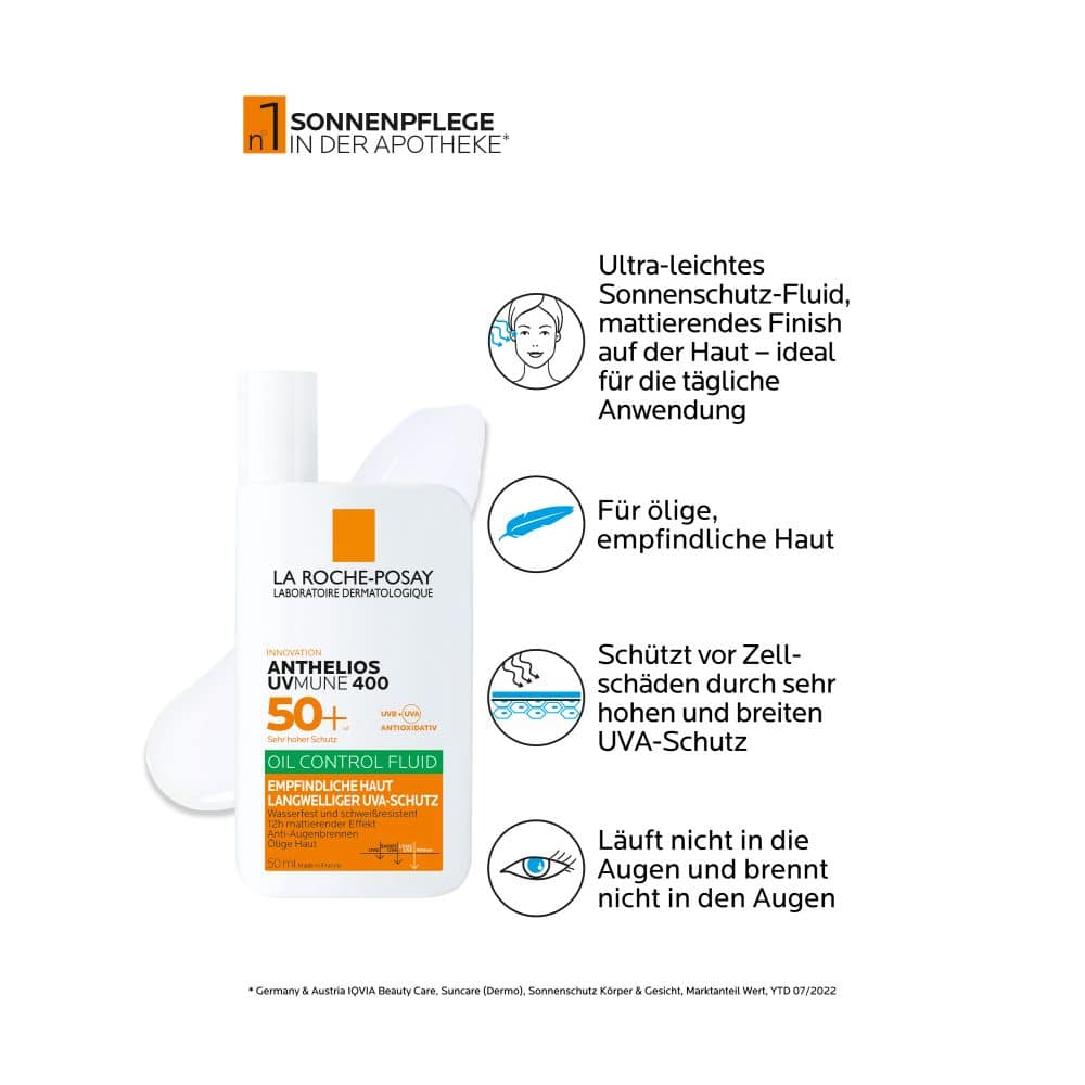 LA ROCHE-POSAY ANTHELIOS UVMUNE 400 LSF 50+ OIL CONTROL FLUID 50 ml Flüssigkeit