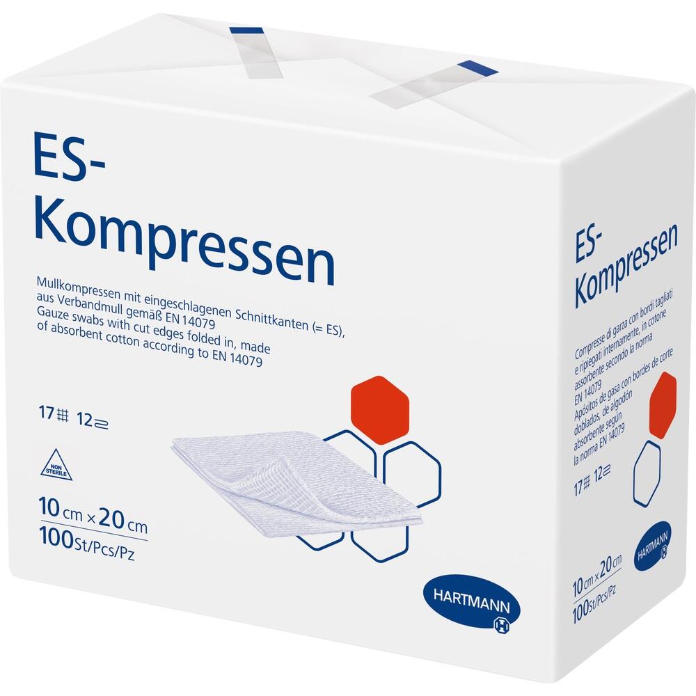 ES-KOMPRESSEN unsteril 10x20 cm 12fach 100 St Kompressen