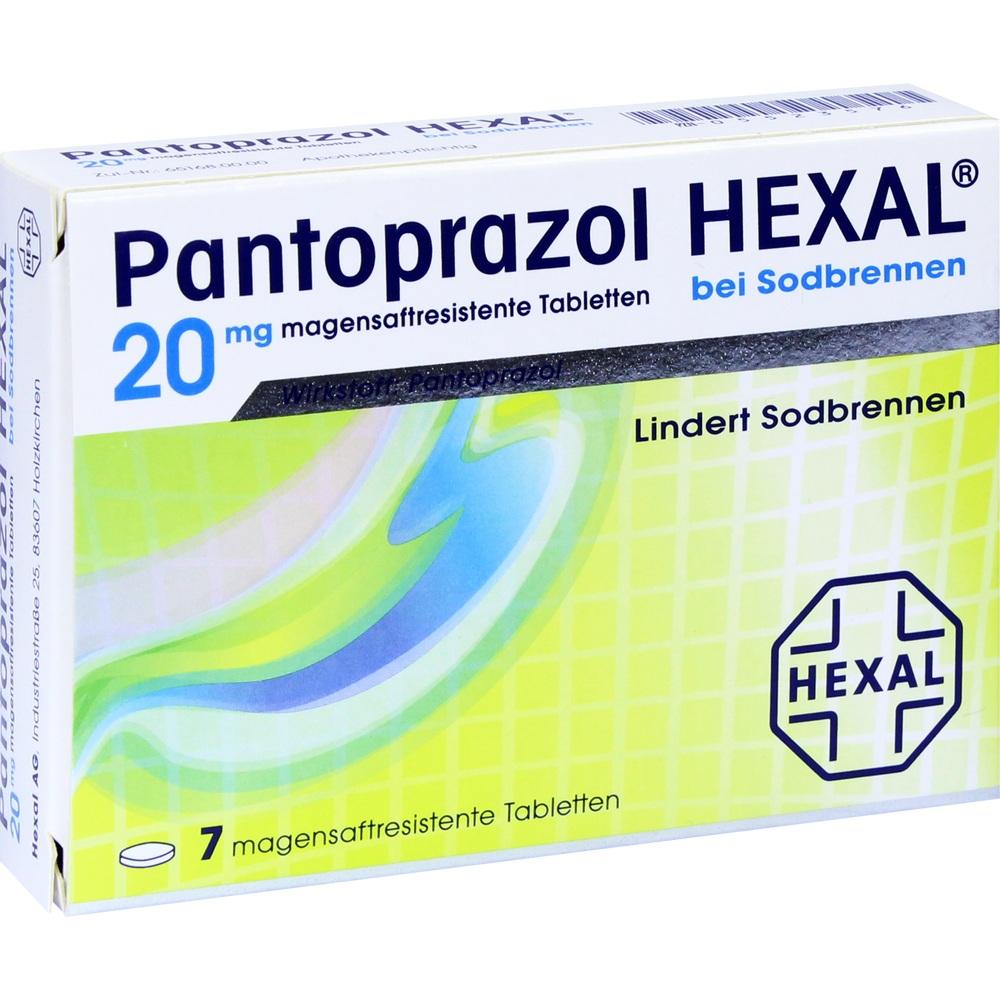 Pantoprazol HEXAL bei Sodbrennen 20mg 7 St Tabletten magensaftresistent
