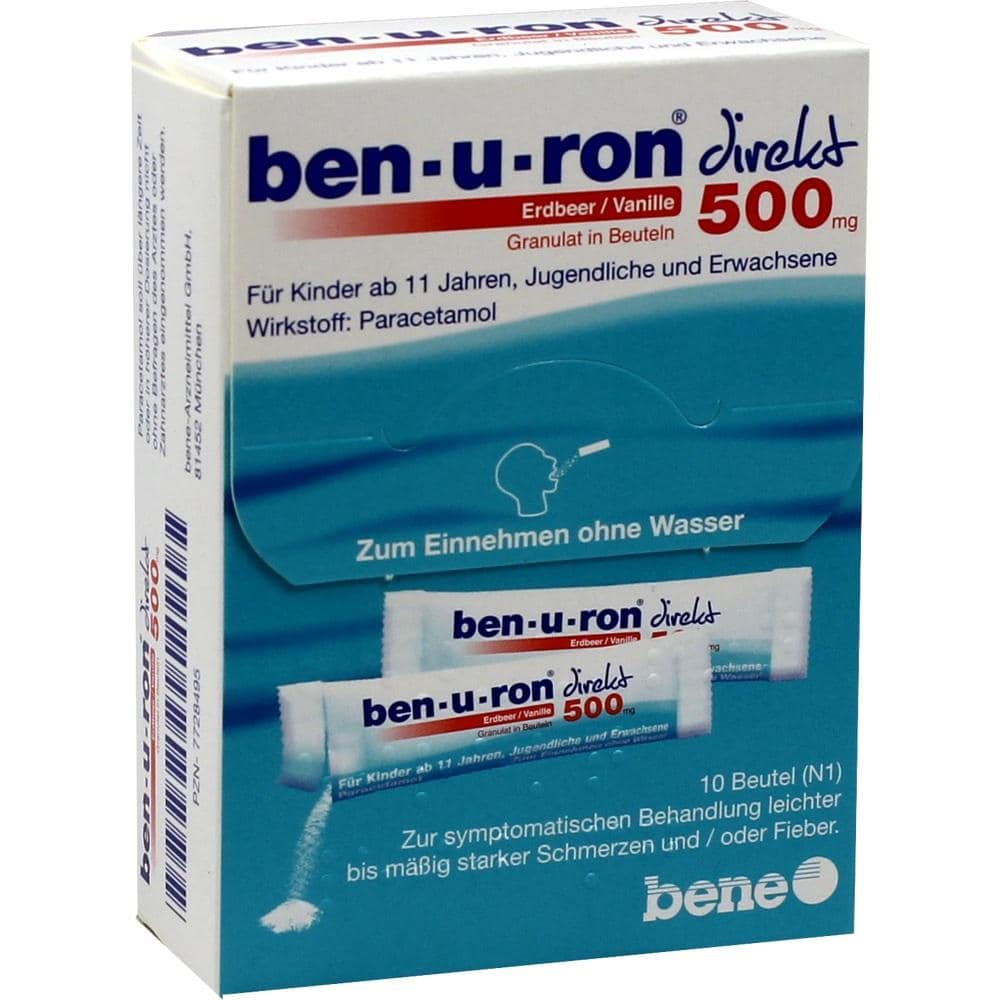 Ben-u-ron direkt Erdbeer/Vanille 500mg 10 St Granulat
