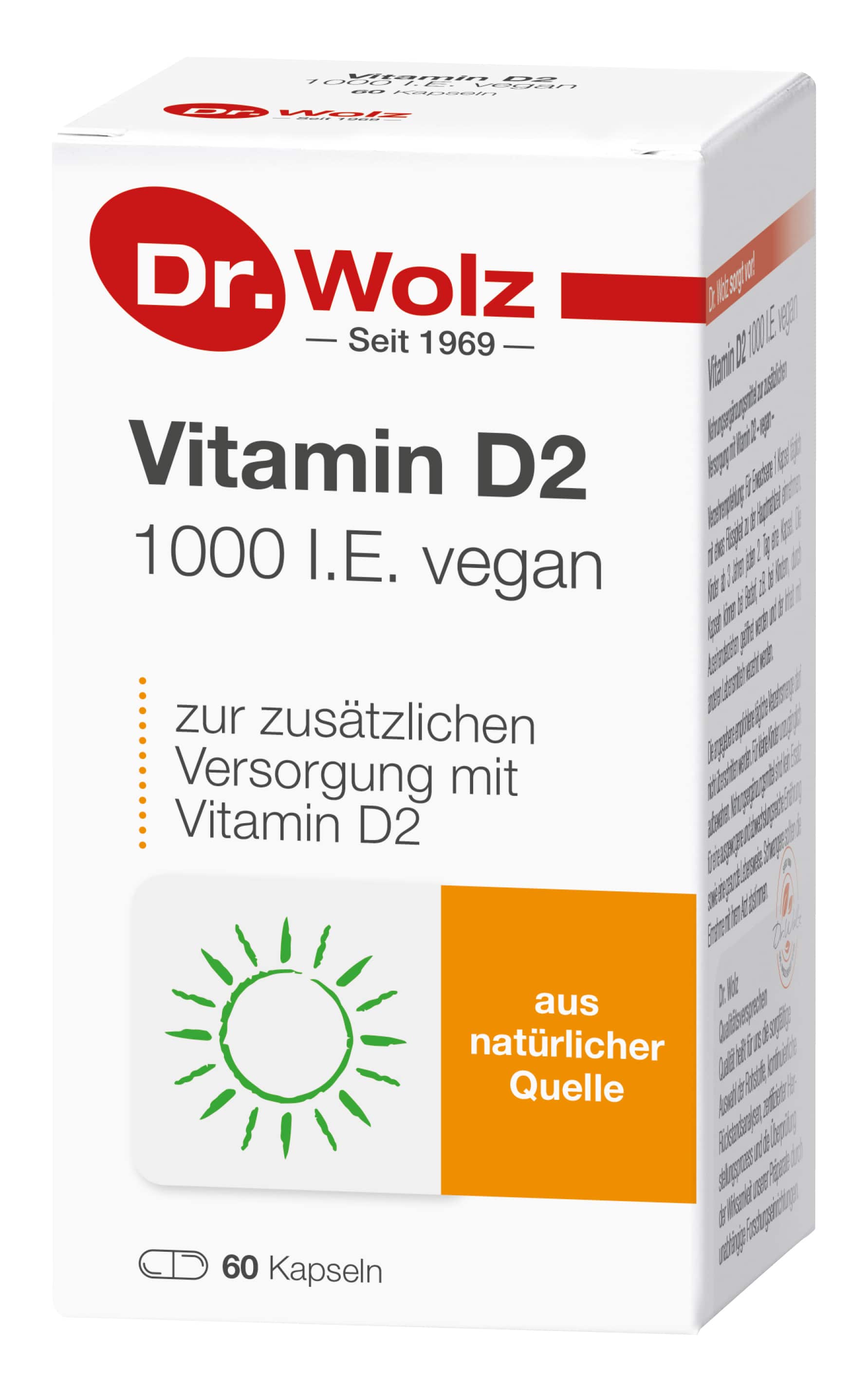 Dr. Wolz Vitamin D2 1000 I.E. vegan  60 St Kapseln