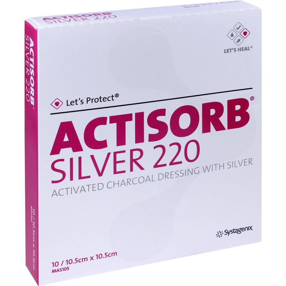 ACTISORB 220 Silver 10,5x10,5 cm steril Kompressen 10 St Kompressen
