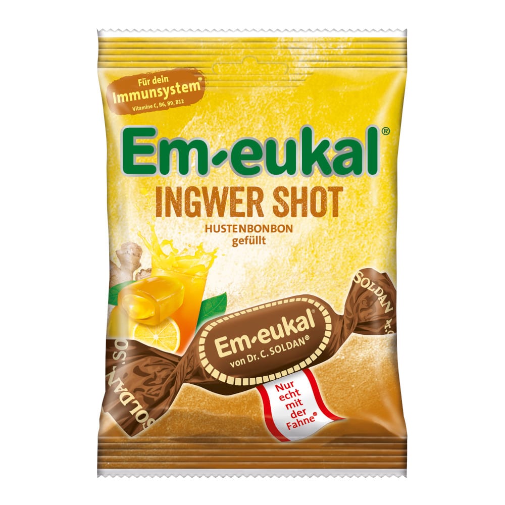 Em-eukal INGWER SHOT Hustenbonbon gefüllt 75 g Bonbons
