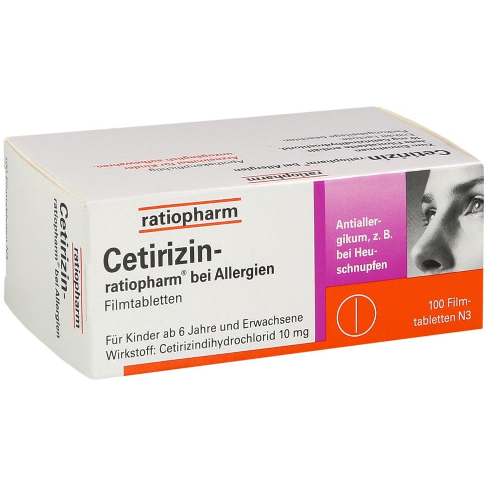 Cetirizin-ratiopharm bei Allergien 100 St Filmtabletten