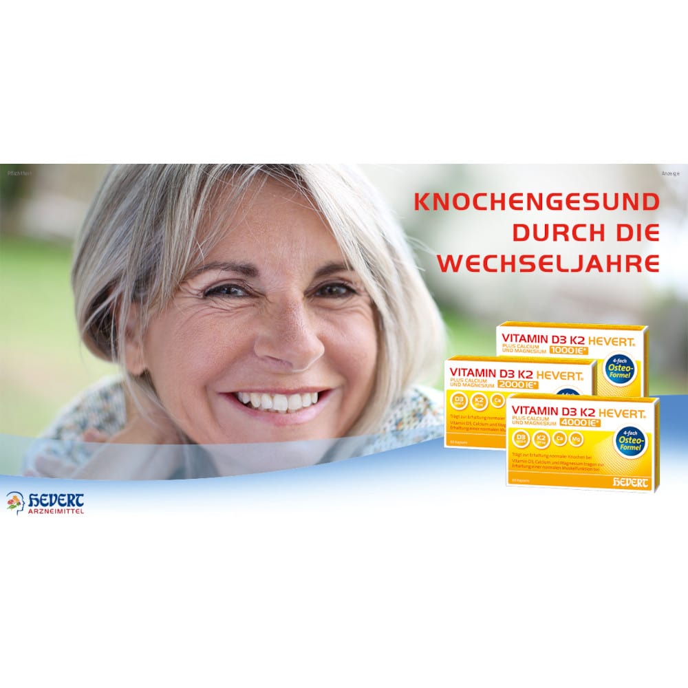 VITAMIN D3 K2 HEVERT 4000I.E. + CALCIUM & MAGNESIUM 120 St Kapseln