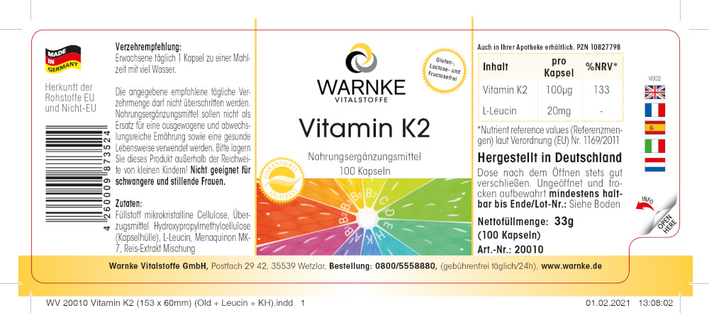 Vitamin K2 Kapseln 100 St Kapseln
