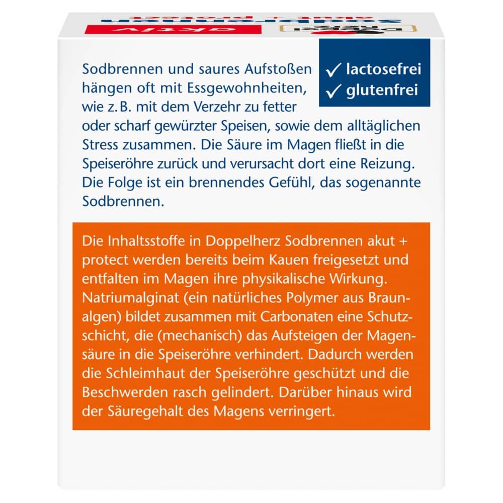 Doppelherz aktiv Sodbrennen akut + protect 40 St Kautabletten