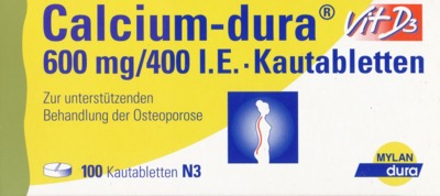 Calcium-dura Vit D3 600mg/400 I.E. 100 St Kautabletten
