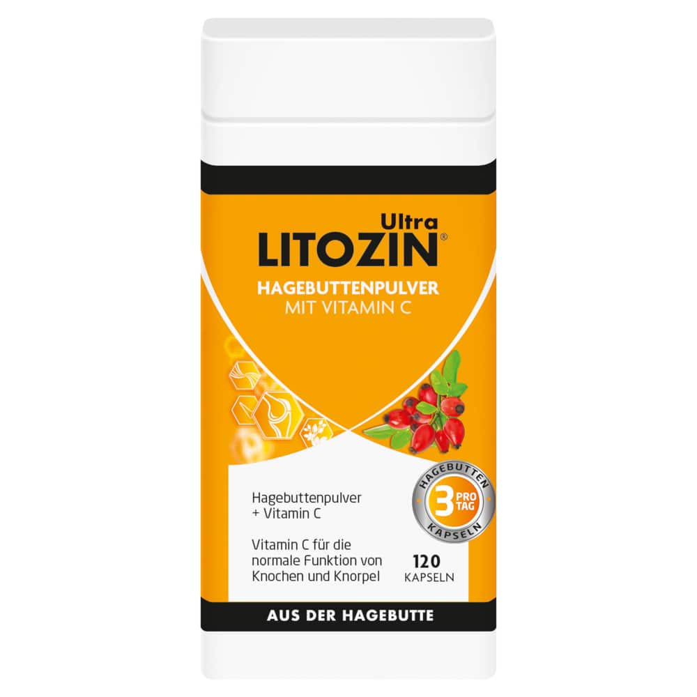LITOZIN Ultra HAGEBUTTENPULVER MIT VITAMIN C  120 St Kapseln