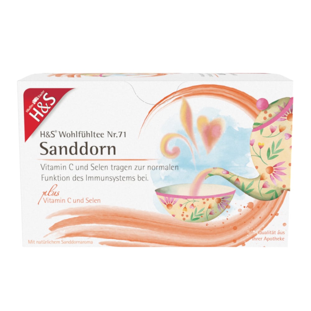 H&amp;S Wohlfühltee Sanddorn mit Vitamin C + Selen 20X2.5 g Filterbeutel