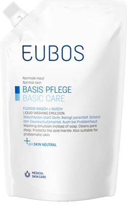 EUBOS Normale Haut BASIS PFLEGE FLÜSSIG WASCH + DUSCH Nachfüllbeutel unparfümiert 400 ml Flüssigkeit