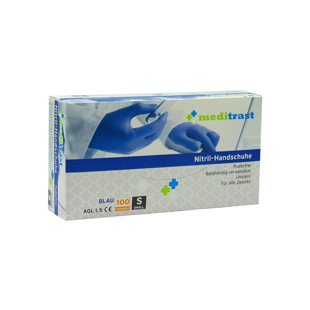MEDITRAST Nitril Handschuh unste.puderfrei M blau 100 St Handschuhe