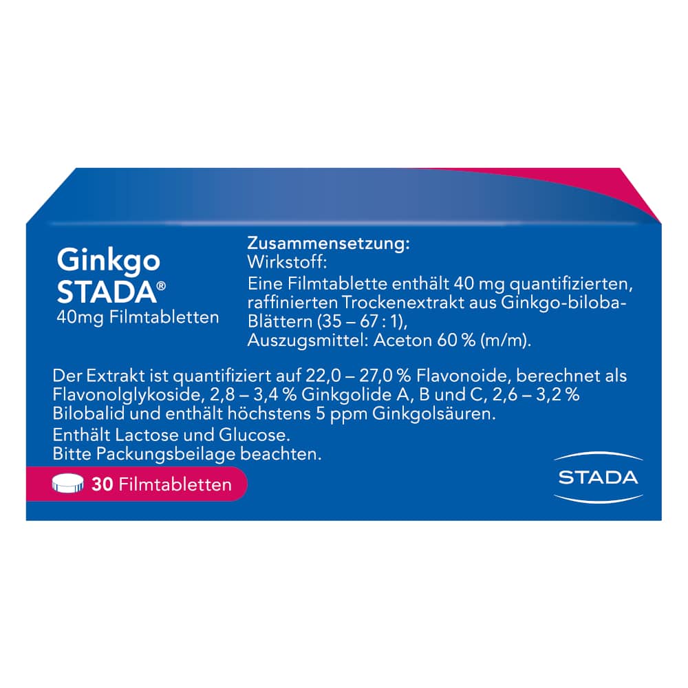 Ginkgo STADA 40mg 30 St Filmtabletten