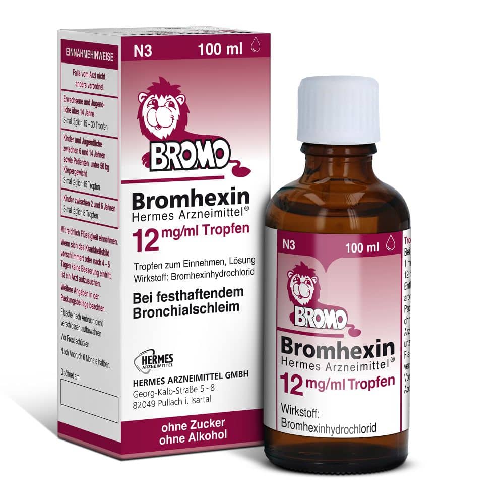 Bromhexin HERMES 12 mg / ml 100 ml Tropfen zum Einnehmen