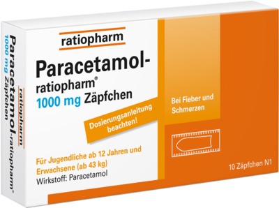 Paracetamol-ratiopharm 1000mg Zäpfchen  10 St Erwachsenen-Suppositorien