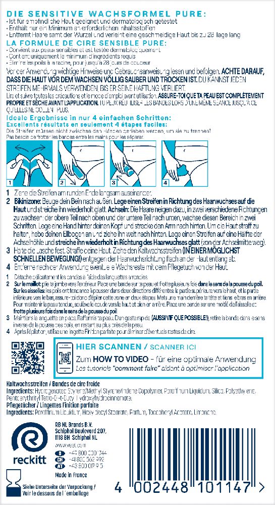 VEET Kaltwachs-Streifen Bikinizone & Achseln 16 St Streifen