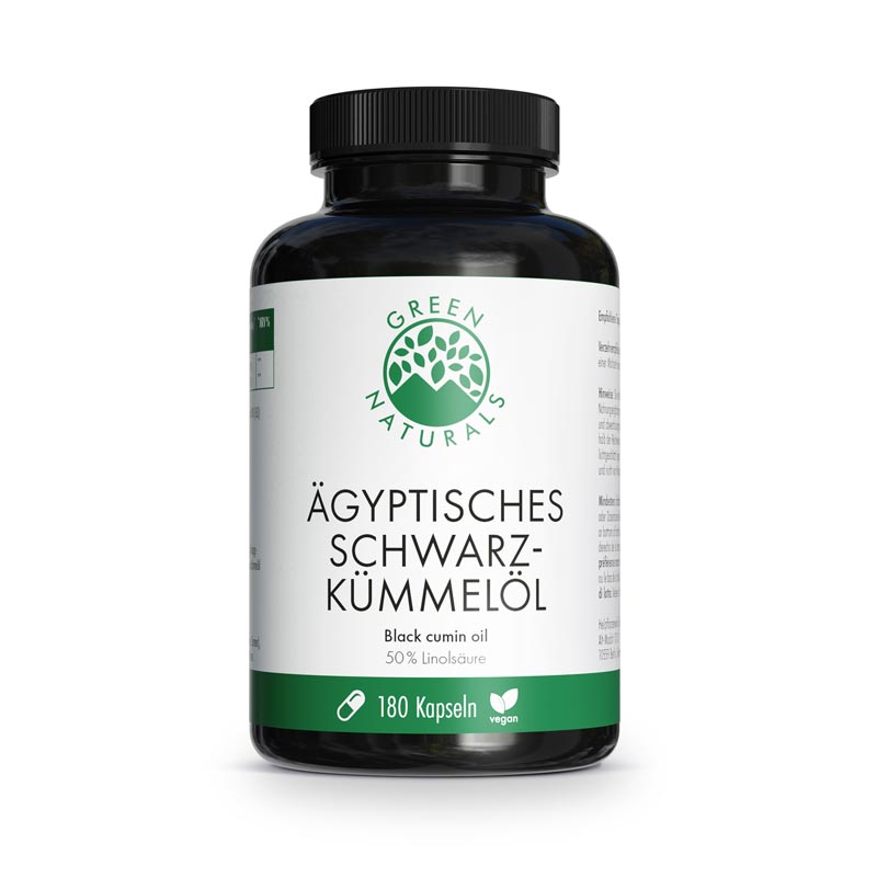 GREEN NATURALS ÄGYPTISCHES SCHWARZKÜMMELÖL 180 St Kapseln