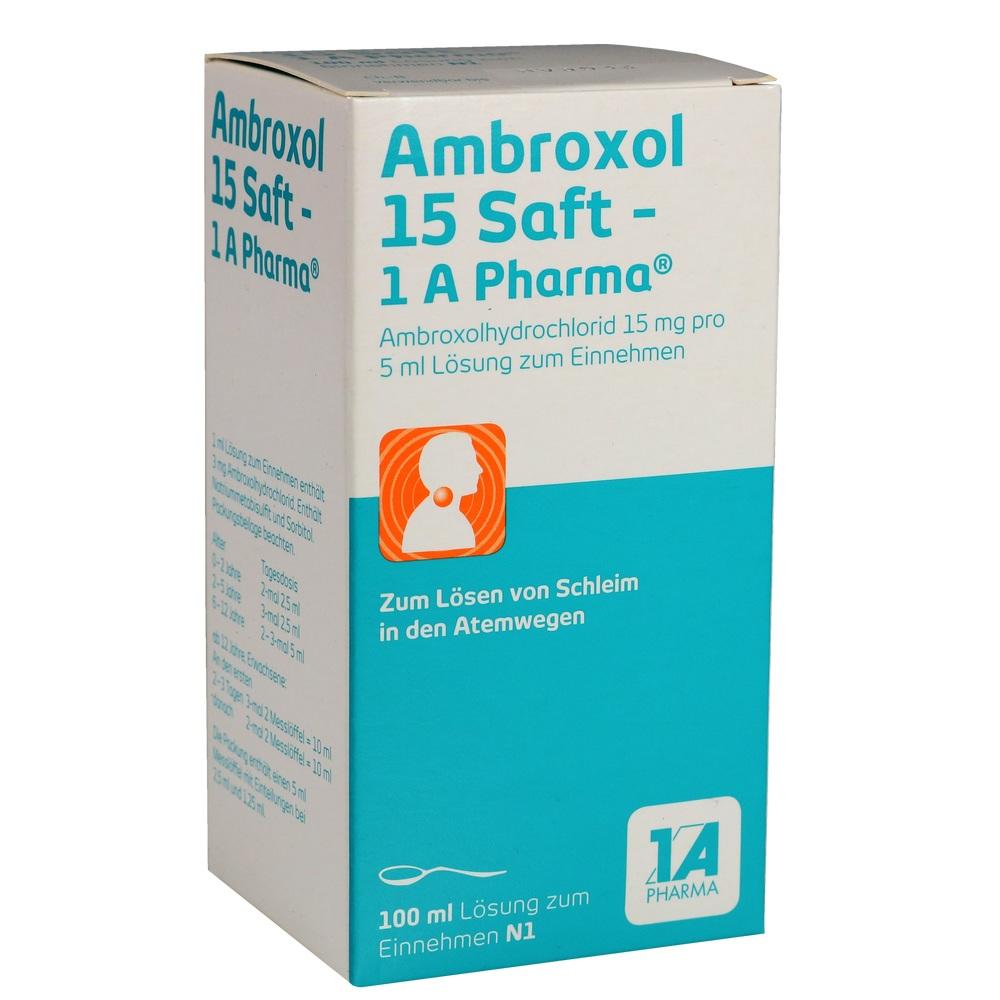 Ambroxol 15 Saft - 1A Pharma 100 ml Lösung zum Einnehmen