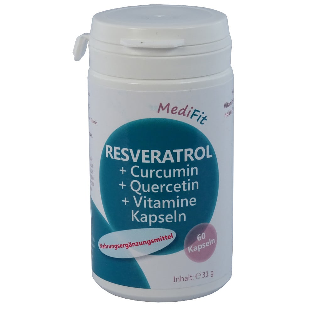RESVERATROL Curcumin + Quercetin + Vitamine Kapseln 60 St Kapseln