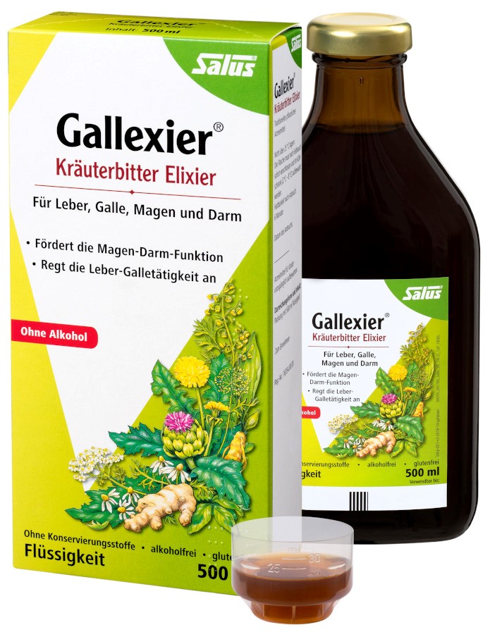Gallexier Kräuterbitter Elixier 500 ml Flüssigkeit zum Einnehmen