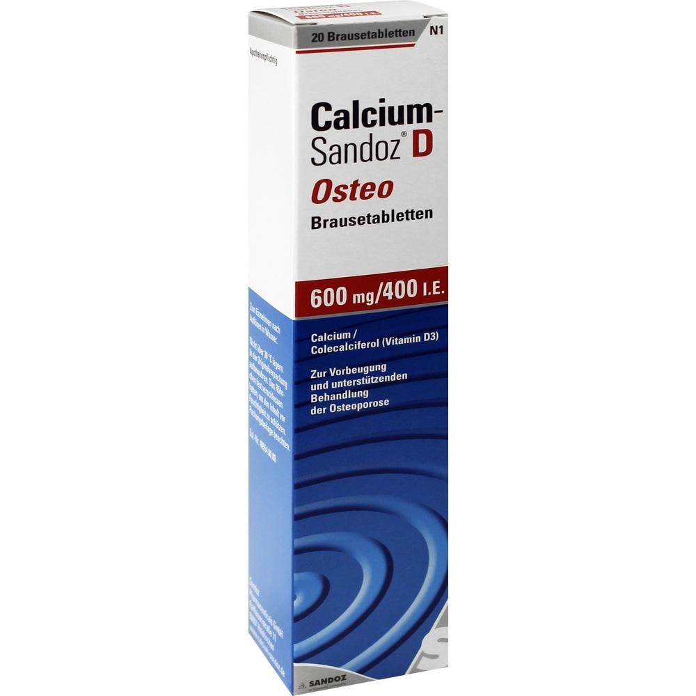 Calcium-Sandoz D Osteo 600mg/400 I.E. 20 St Brausetabletten