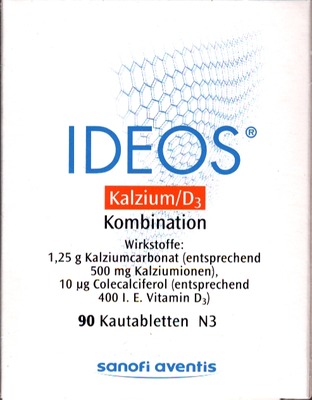 IDEOS Kalzium/D3 500mg/400 I.E. 90 St Kautabletten