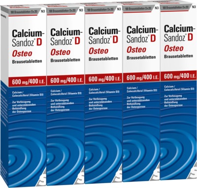 Calcium-Sandoz D Osteo 600mg/400 I.E. 100 St Brausetabletten