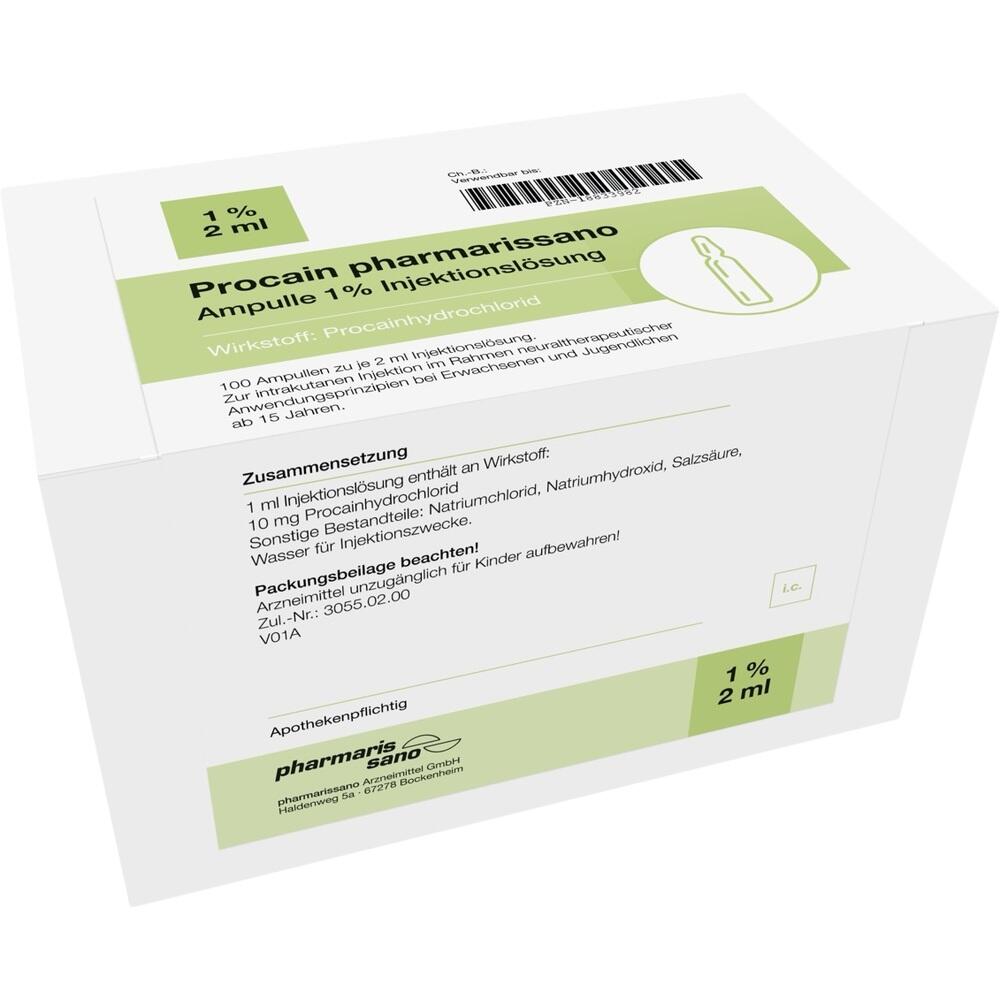 Procain pharmarissano Ampulle 1% Injektionslös. 100X2 ml Injektionslösung