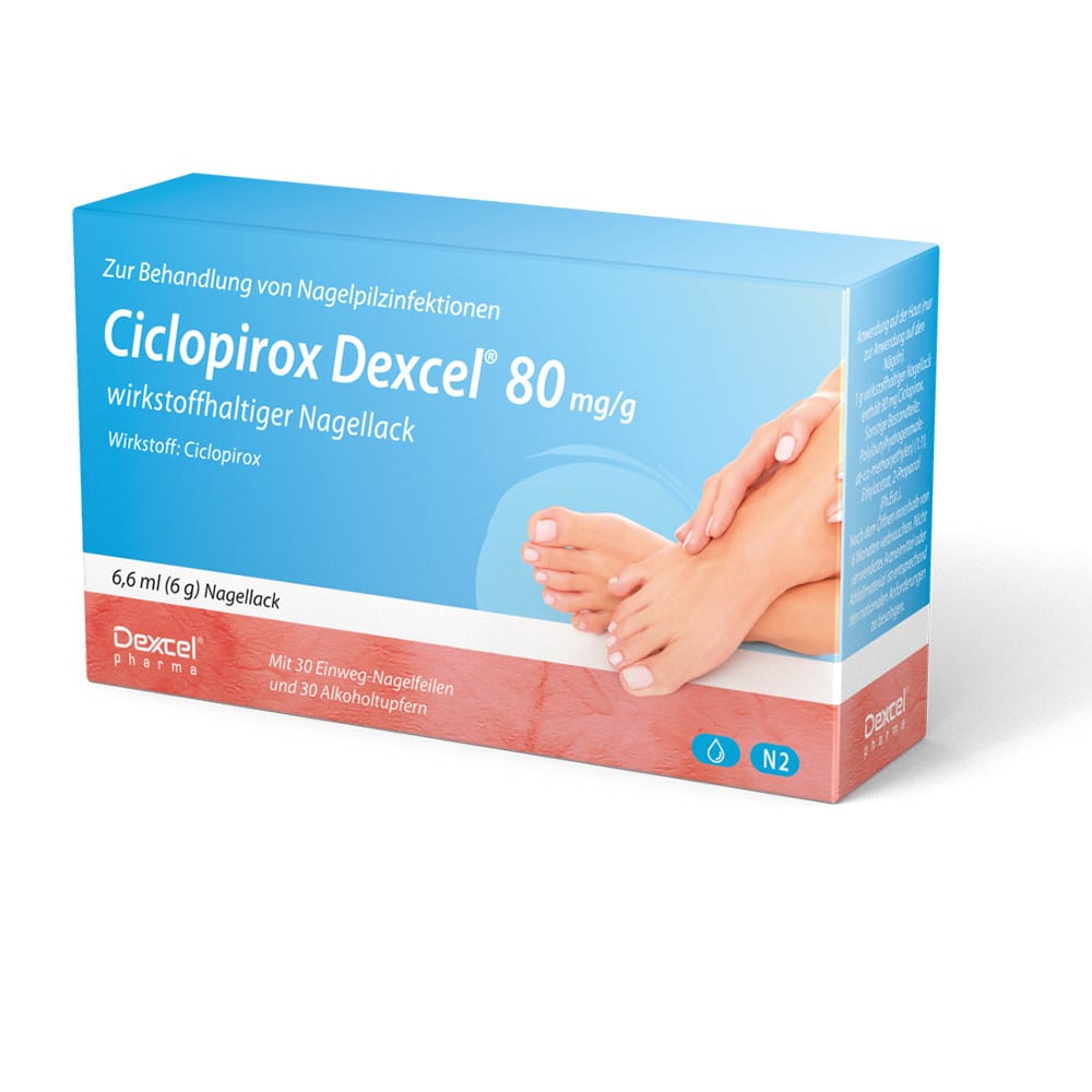 Ciclopirox Dexcel 80 mg/g gegen Nagelpilz 6.6 ml Wirkstoffhaltiger Nagellack