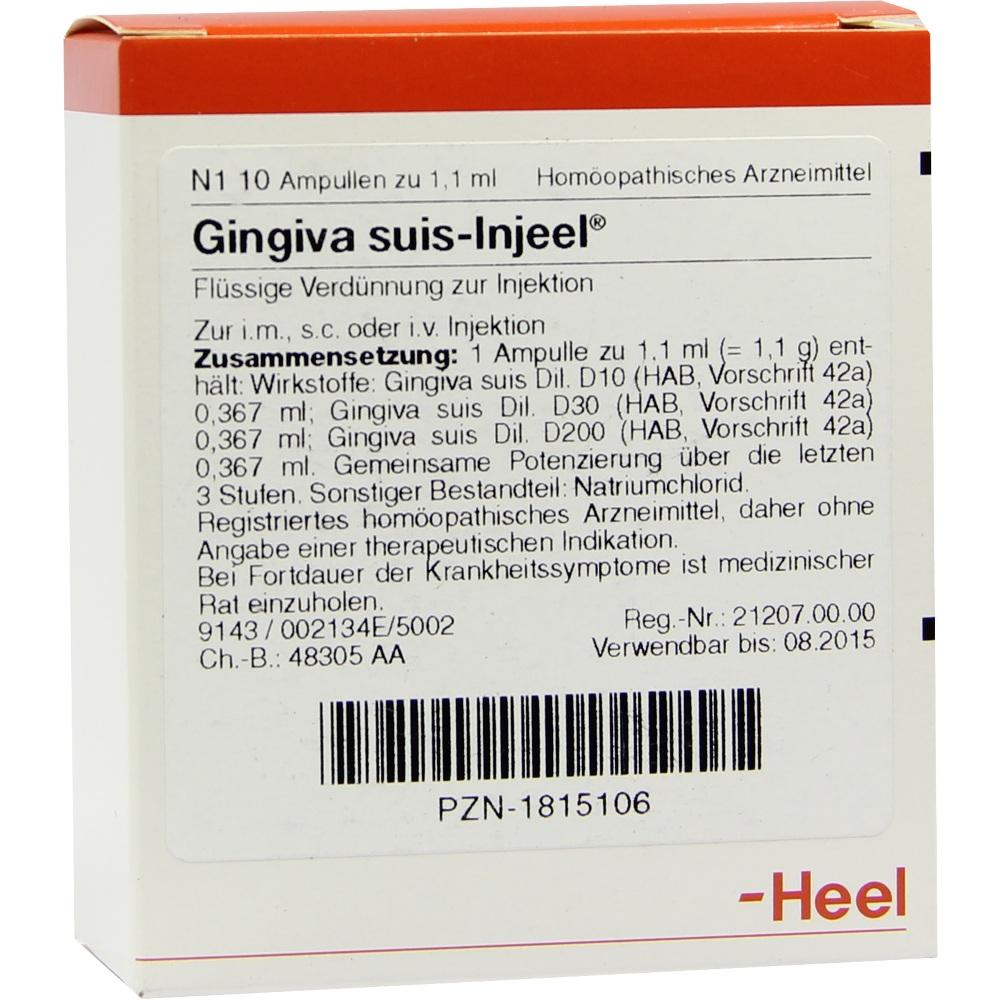 GINGIVA SUIS Injeel Ampullen 10 St Ampullen