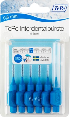 TEPE Interdentalbürste 0,6mm blau 6 St Zahnbürste