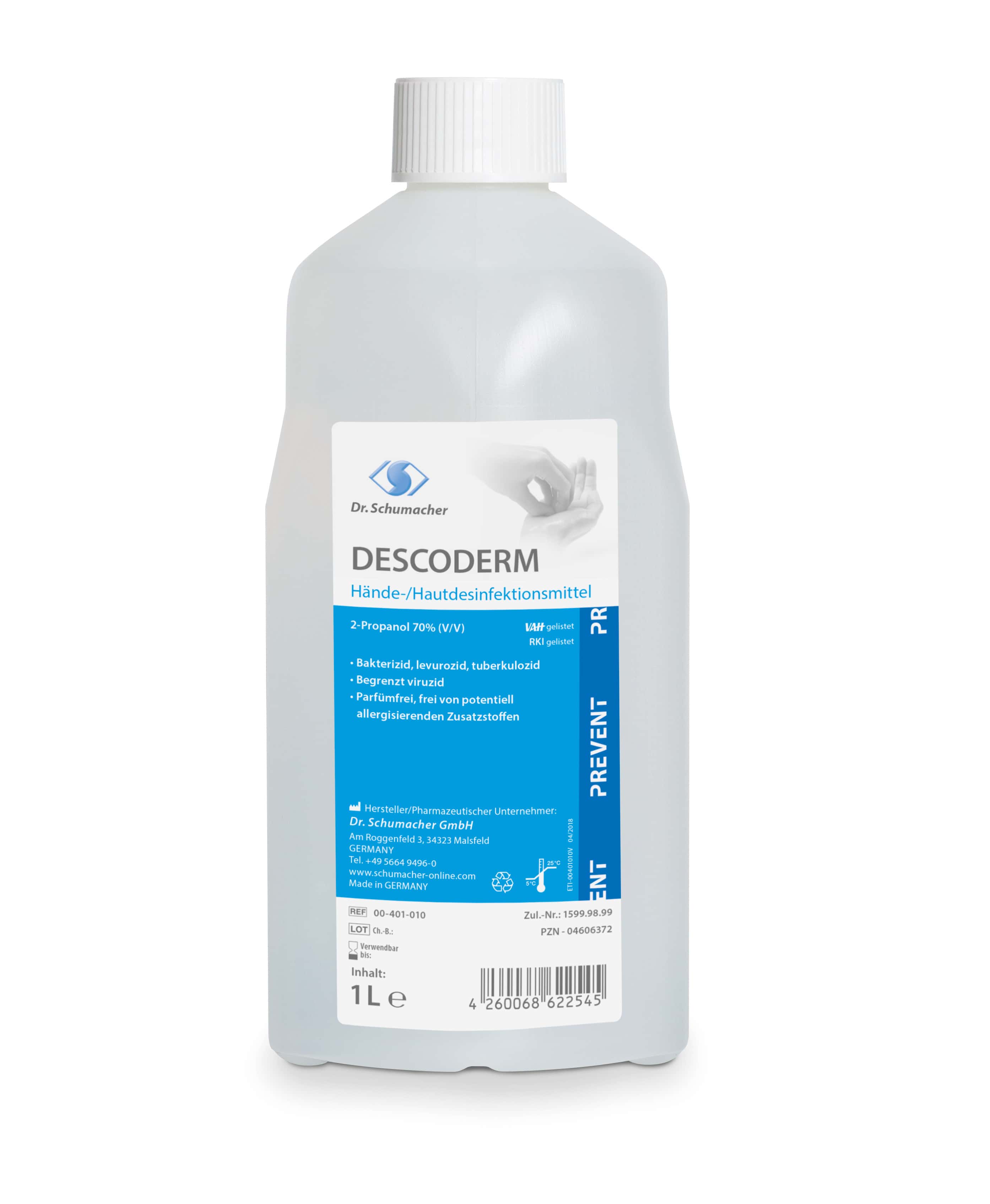 DESCODERM Hände- und Hautdesinfektionsmittel 1 l Lösung