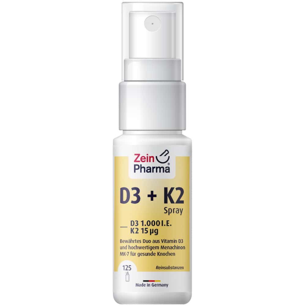 Zein Pharma VITAMIN D3+K2 Spray Pfefferminz-Geschmack 1.000 I.E. 15µg 25 ml Spray