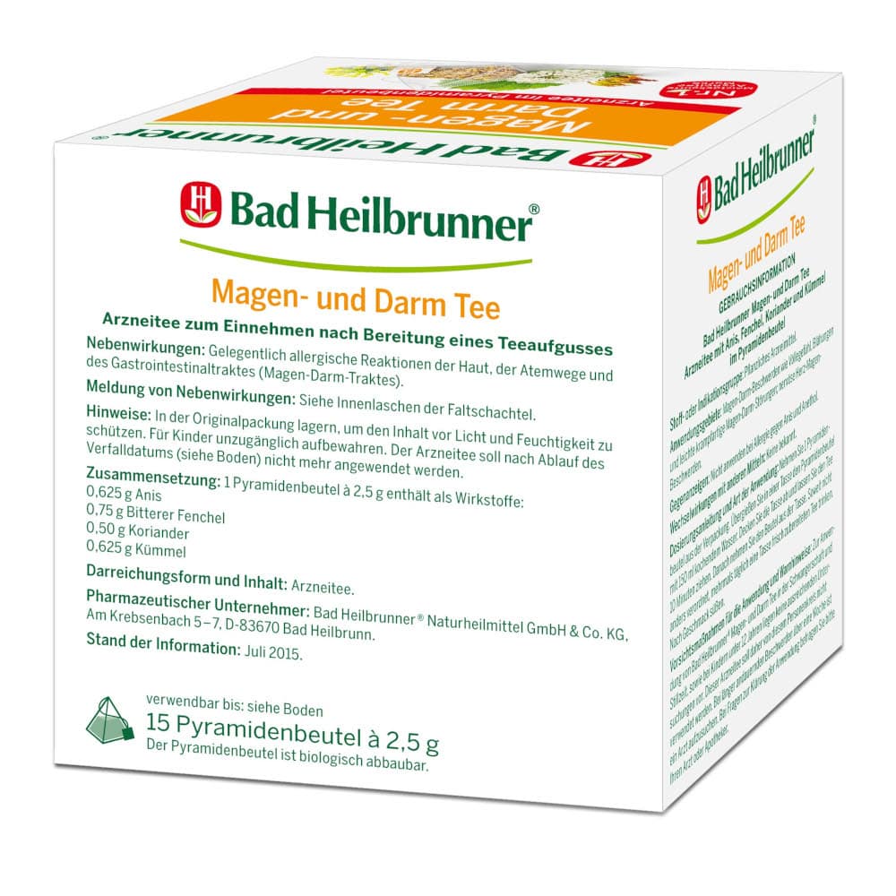 Bad Heilbrunner Magen- und Darm Tee Pyramidenbeutel 15X2.5 g Filterbeutel