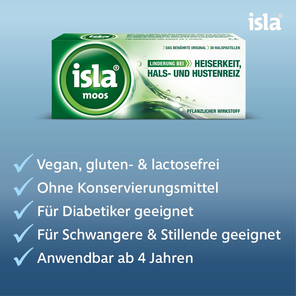 isla moos Halspastillen 30 St Pastillen
