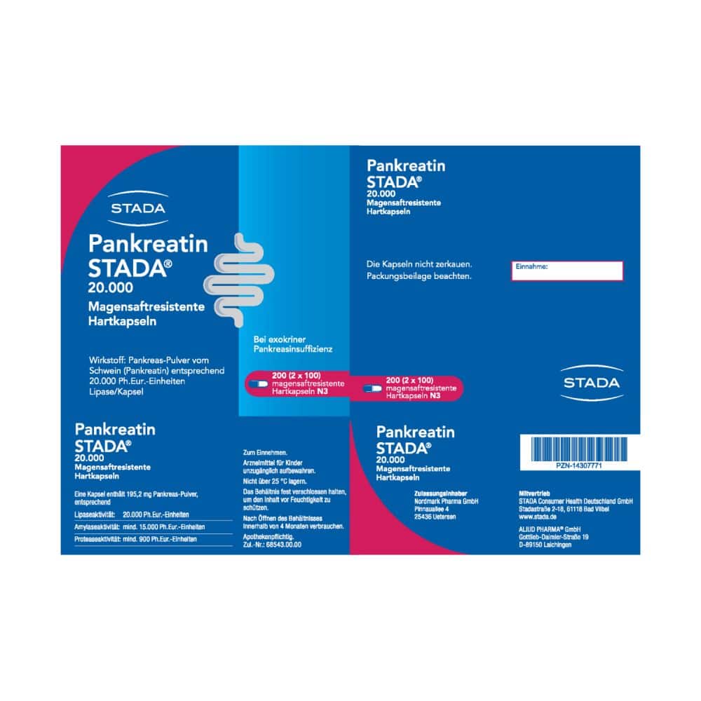 Pankreatin STADA 20000 200 St Magensaftresistente Hartkapseln