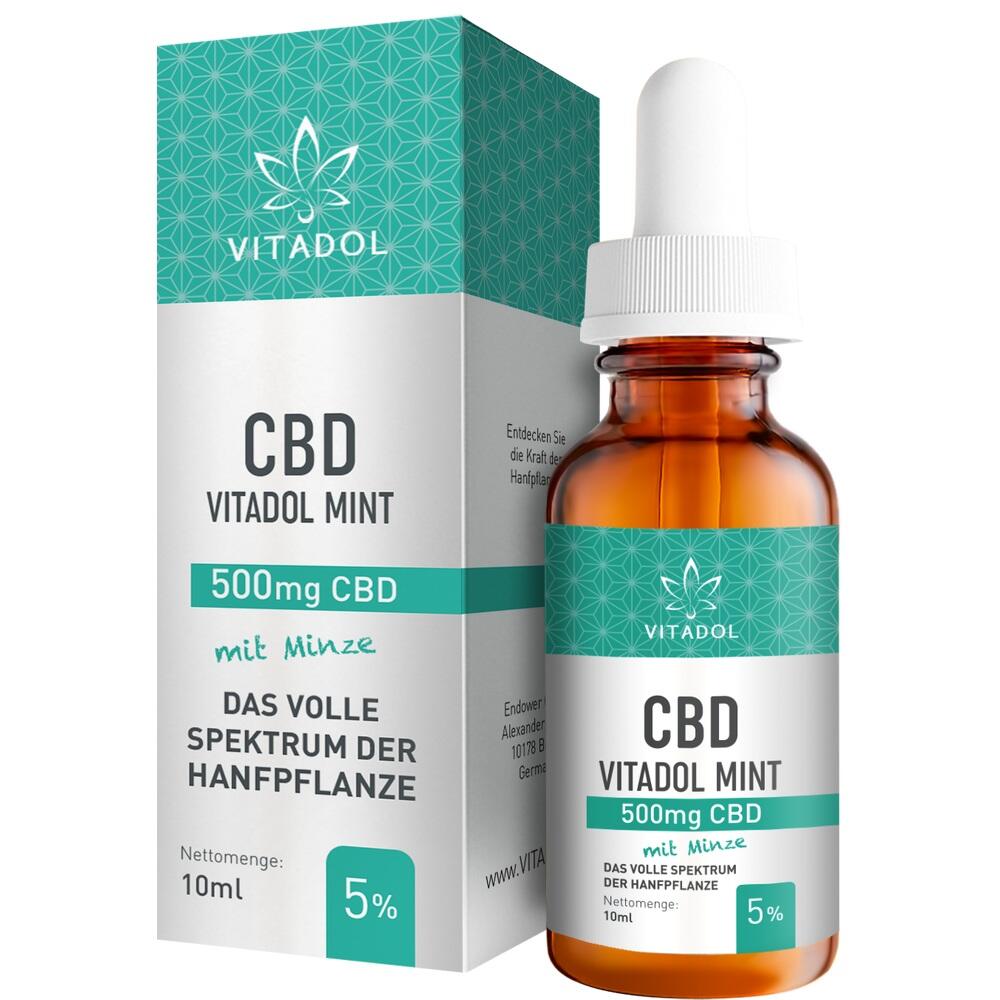 CBD 5% VITADOL MINT 500mg Hanfextrakt Öl mit Minze 10 ml Öl