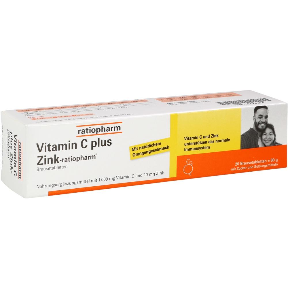 Vitamin C plus Zink-ratiopharm 20 St Brausetabletten