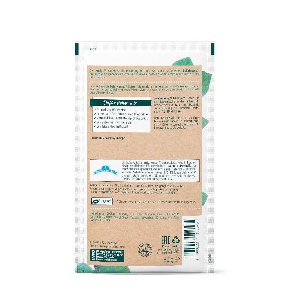 Kneipp Badekristalle Erkältungszeit Eukalyptus 60 g Salz
