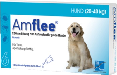 AMFLEE 268 mg Spot-on Lsg.f.große Hunde 20-40kg 6 St Lösung