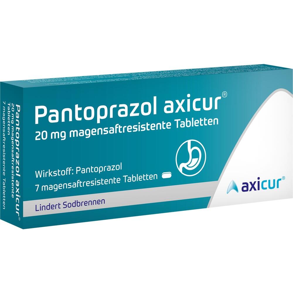Pantoprazol axicur 20 mg bei Sodbrennen 7 St Tabletten magensaftresistent