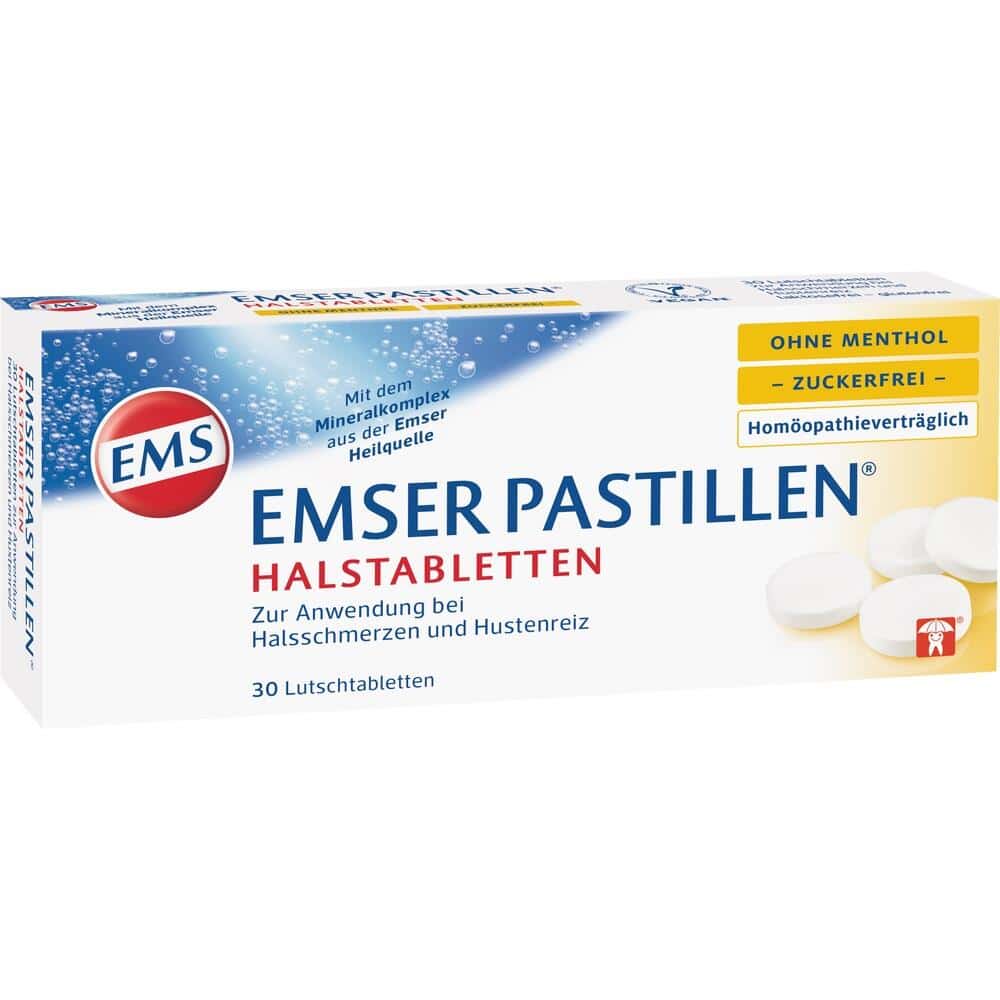 EMSER Pastillen ohne Menthol zuckerfrei 30 St Lutschtabletten