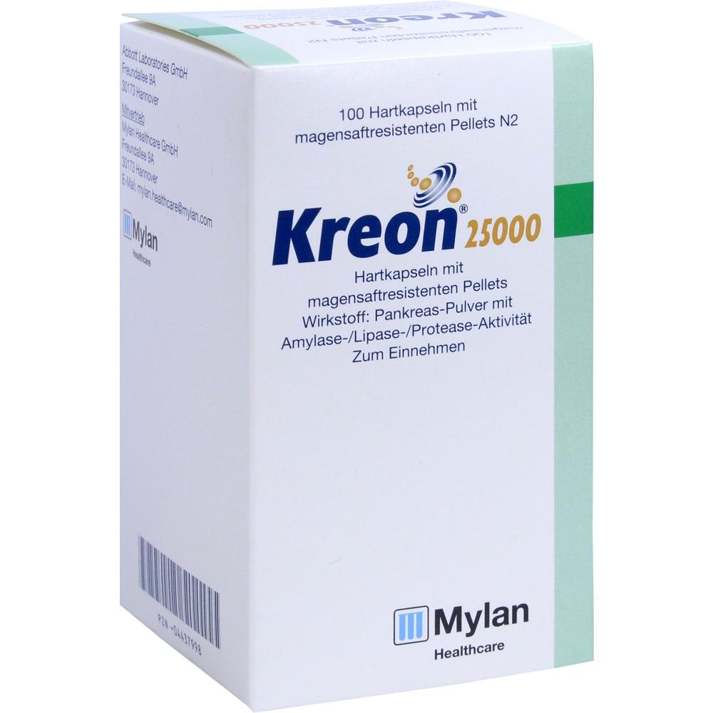 Kreon 25000 100 St Hartkapseln mit magensaftresistent überzogenen Pellets