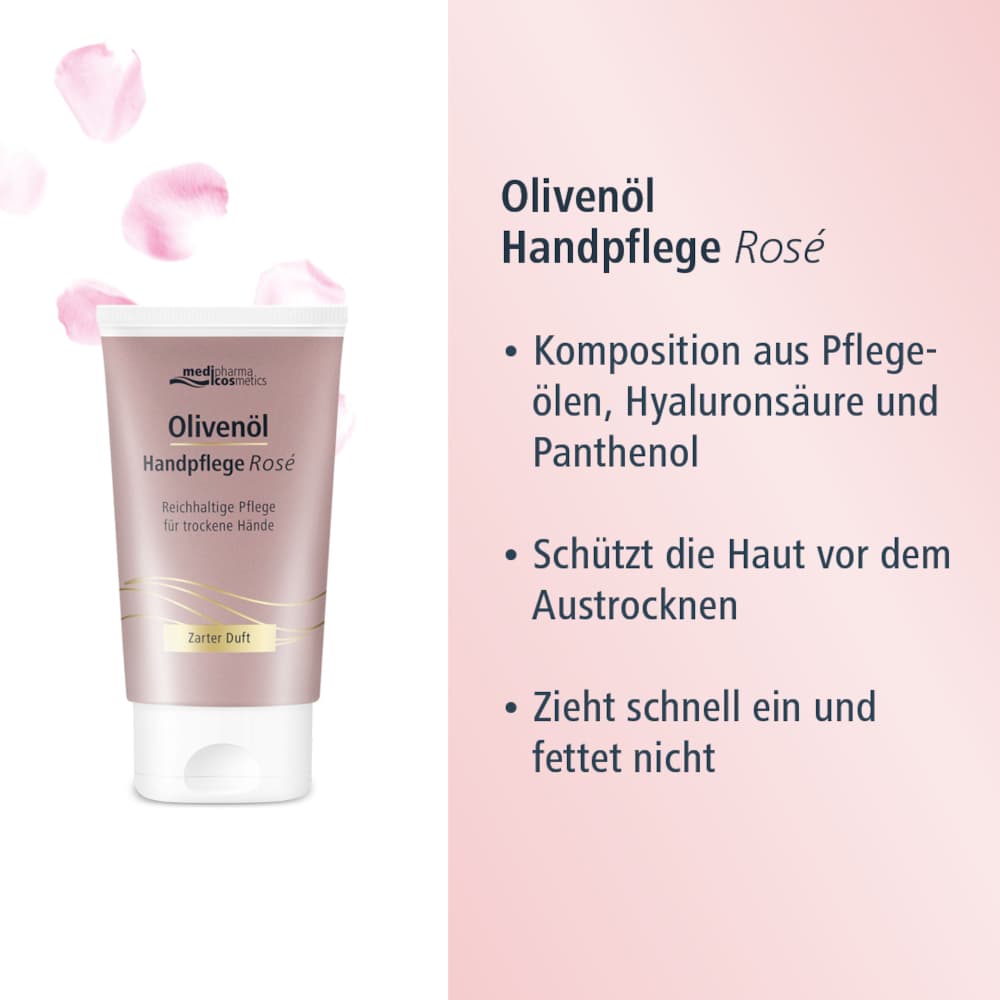 Olivenöl Handpflege Rosé mit zartem Duft 50 ml Creme