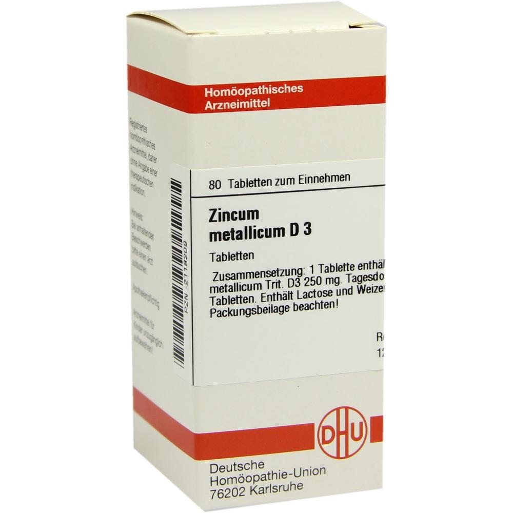 ZINCUM METALLICUM D 3 Tabletten 80 St Tabletten