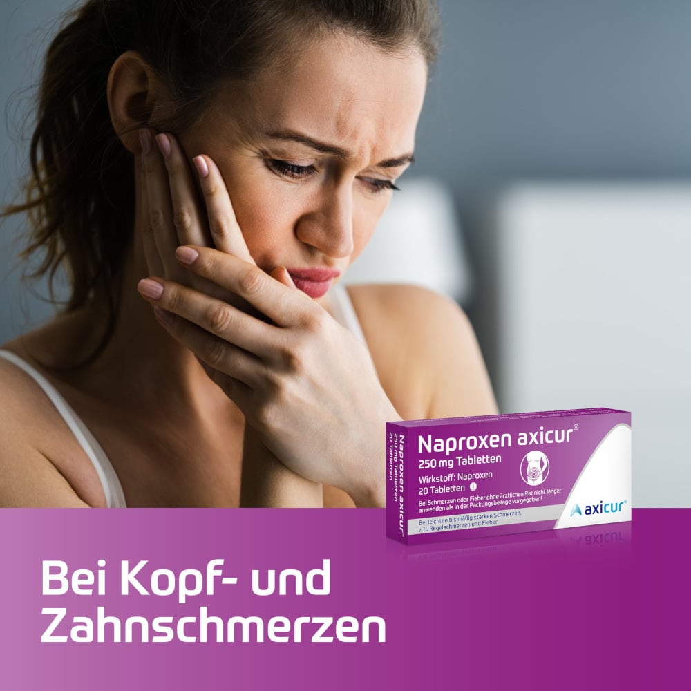 Naproxen axicur 250 mg Tabletten bei Regelschmerzen 10 St Tabletten