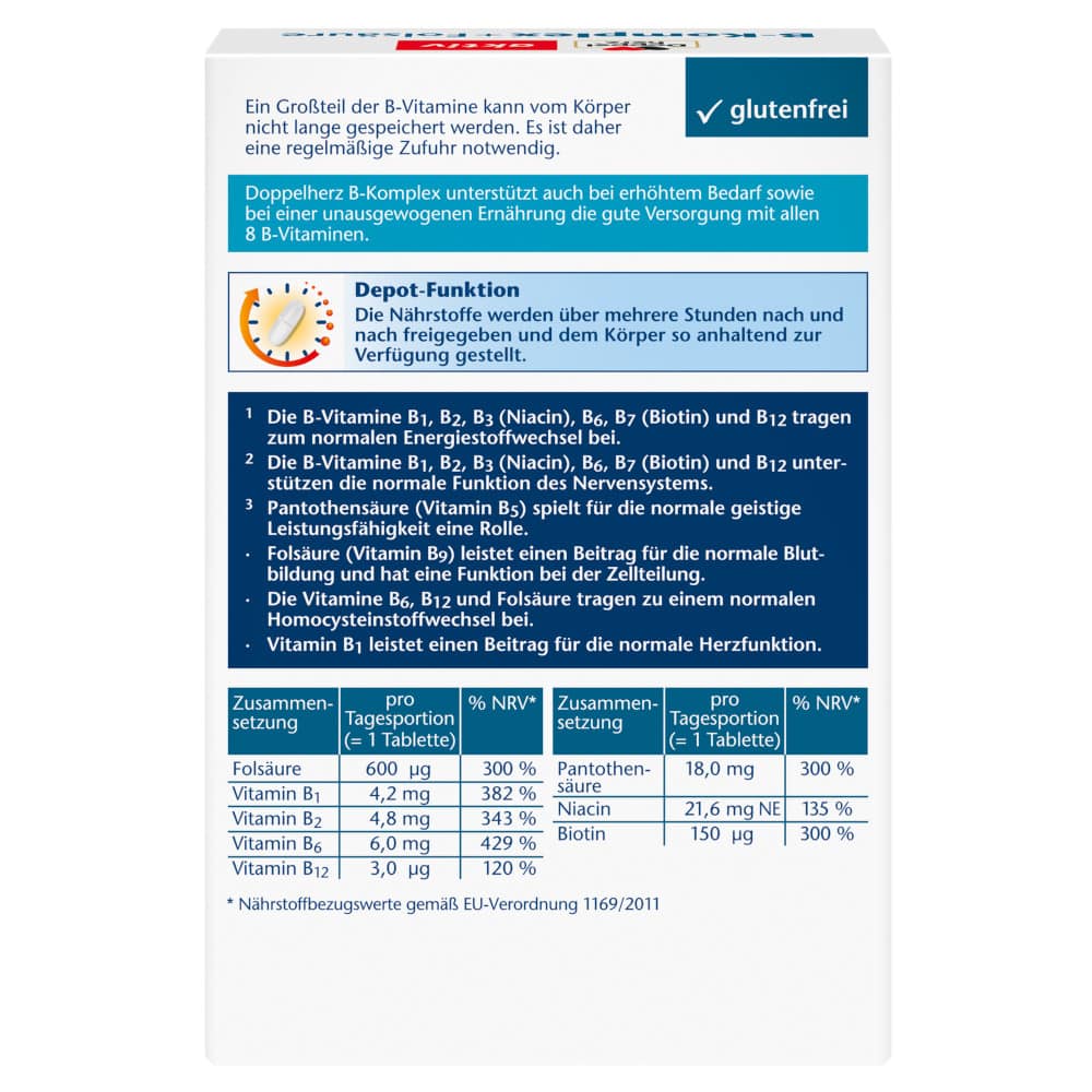 Doppelherz aktiv B-Komplex + Folsäure DEPOT 150 St Tabletten