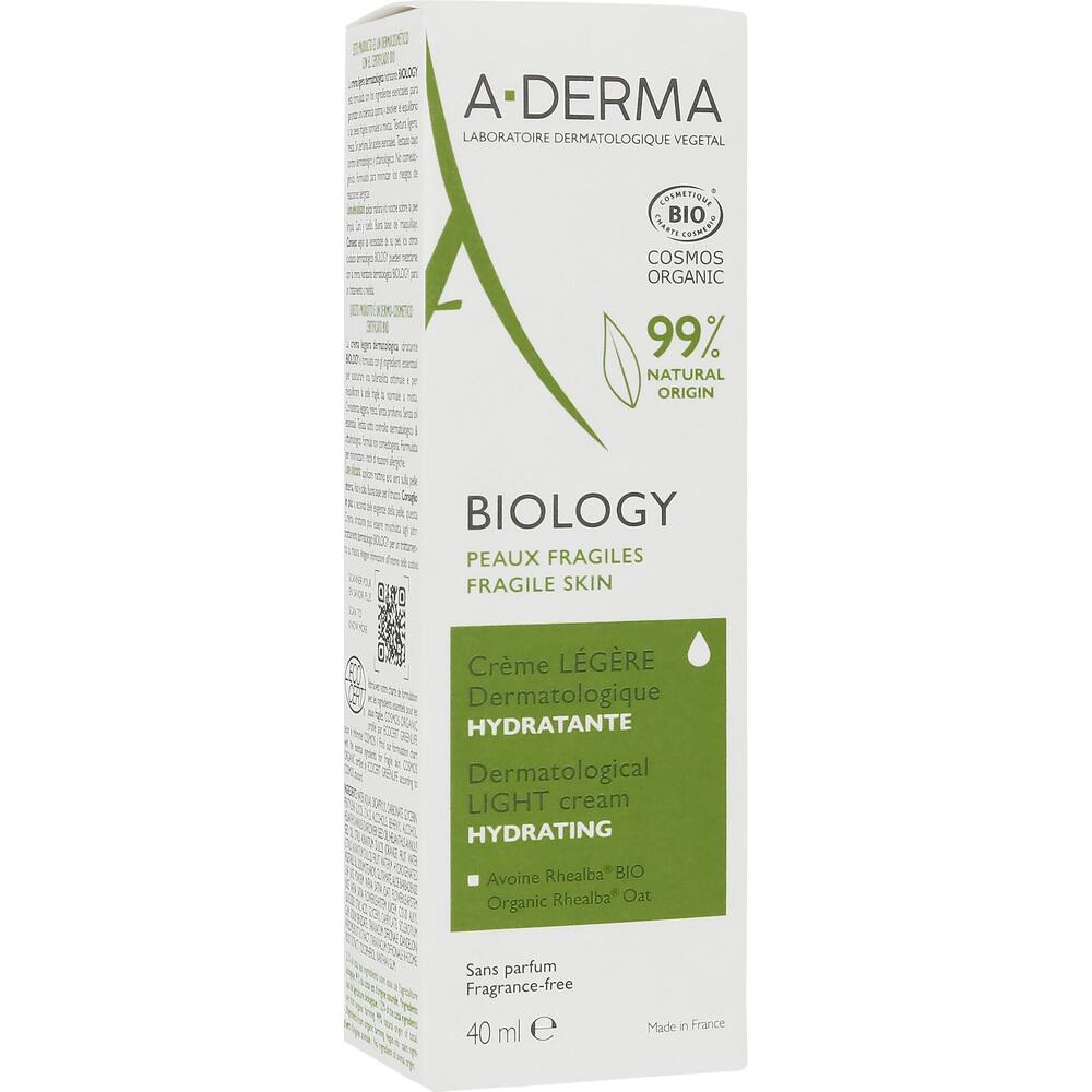 A-DERMA BIOLOGY  Feuchtigkeitscreme leicht  40 ml Creme